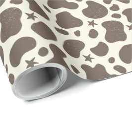 Schattigee Koe Skin Cowboy Style bruine crème Cadeaupapier