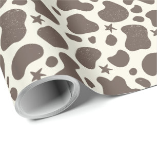Schattigee Koe Skin Cowboy Style bruine crème Cadeaupapier
