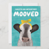 Schattigee Koe thema Moving Change of Address Aankondiging (Voorkant)