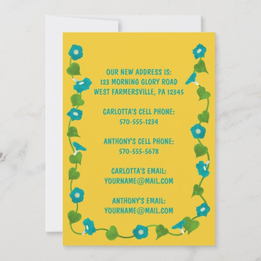 Schattigee Koe thema Moving Change of Address Aankondiging (Achterkant)