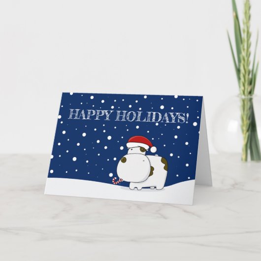 Schattigee Koe Vakantie Kerst Kaart (Voorkant)