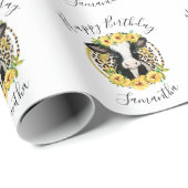 Schattigee koe verjaardagswikkelpapier cadeaupapier (Rol Hoek)