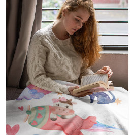 Schattigee Koe, Vliegtuig, Katten, Maan, grillig, Fleece Deken