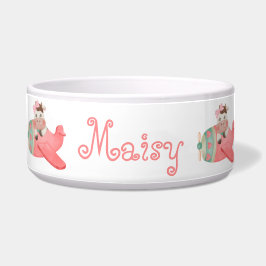 Schattigee Koe & Vliegtuig, Waterverf, Eenvoudig,  Voerbakje