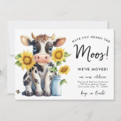 Schattigee Koe We hebben een nieuw adres verplaats Aankondiging (Voorkant)