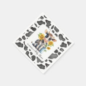 Schattigee Koe Zonnebloemen Boerderij Dierlijk Kal Servet (Hoek)