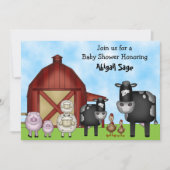 Schattigee Koeien en Barnyard Farm Animals Baby sh Kaart (Voorkant)