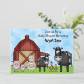 Schattigee Koeien en Barnyard Farm Animals Baby sh Kaart (Staand voorkant)