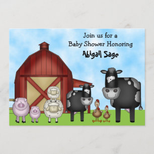Schattigee Koeien en Barnyard Farm Animals Baby sh Kaart