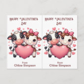 Schattigee Koeien Kind Valentijn Party Classroom K Briefkaart (Voorkant)
