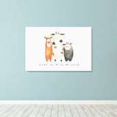 Schattigee Koeien Opknoping met mijn Bros Canvas Afdruk (Insitu (Houten vloer))