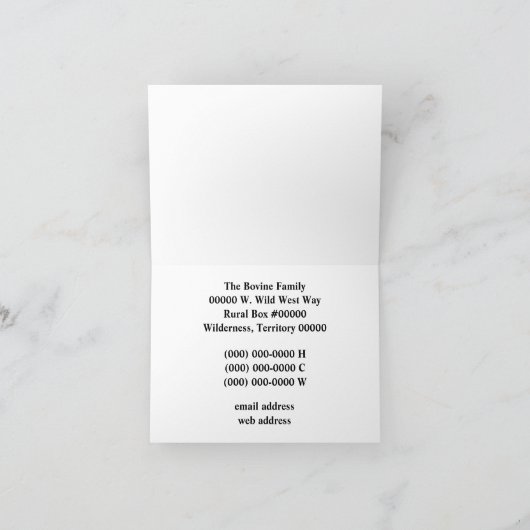 Schattigee Koeien - Westerne adreswijziging Aankondiging (Binnen)