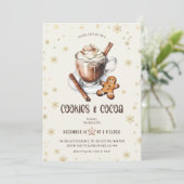 Schattigee koekjes & cacao kerstfeest kaart (Staand voorkant)