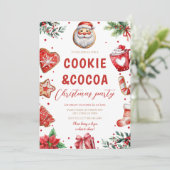 Schattigee koekjes en cacao kerstfeest kaart (Staand voorkant)