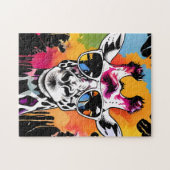 Schattigee Koele Giraffe met Zonnebril Legpuzzel (Horizontaal)