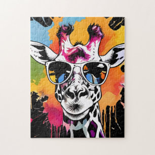 Schattigee Koele Giraffe met Zonnebril Legpuzzel