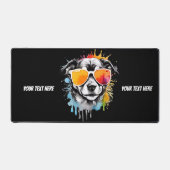 Schattigee Koele Hond met Zonnebril Bureaumat (Voorkant)