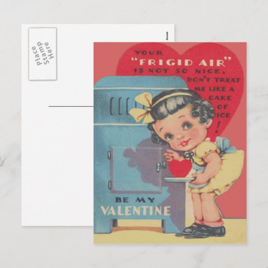 Schattigee Koelkast Heart Ice Cake Valentijn Feestdagenkaart (Voorkant / Achterkant)