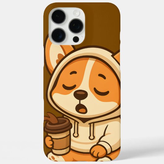 Schattigee Koffie Corgi – Kawaii Hond Telefoonhoes Case-Mate iPhone Case (Achterkant)