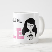 Schattigee koffie doet me glimlachen grote koffiekop (Voorkant rechts)