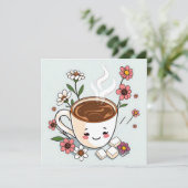 Schattigee koffie en bloemen grillig (Staand voorkant)