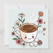 Schattigee koffie en bloemen grillig (Voorkant)