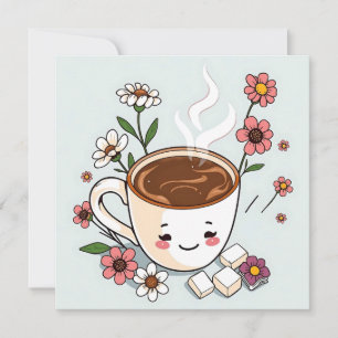 Schattigee koffie en bloemen grillig