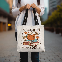 Schattigee Koffie en Boek Lover Herfst Pompoen Spi Tote Bag