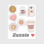 Schattigee koffie en eenvoudige Sticker (Vel)