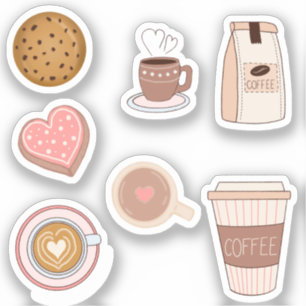 Schattigee koffie en eenvoudige Sticker