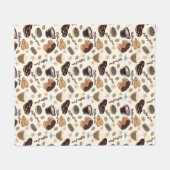 Schattigee koffie en lieve liefhebbers patroondeke fleece deken (Voorkant (Horizontaal))