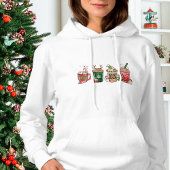 Schattigee Koffie Hete Chocolade Eenvoudige Kerstm Hoodie