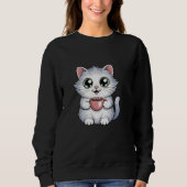 Schattigee Koffie Kat Grappig T-shirt (Voorkant)