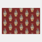 Schattigee Koffie Kerstvakantie Gnomes Inpakpapier Vel (Voorkant 2)