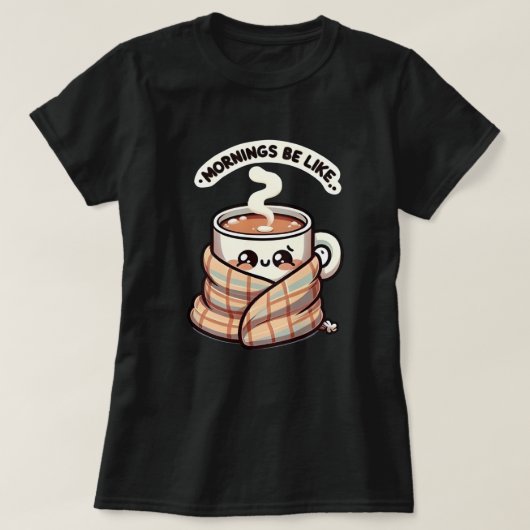 Schattigee Koffie Mok Design Zwart Vrouwen T-shirt (Design voorkant)
