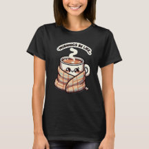 Schattigee Koffie Mok Design Zwart Vrouwen T-shirt