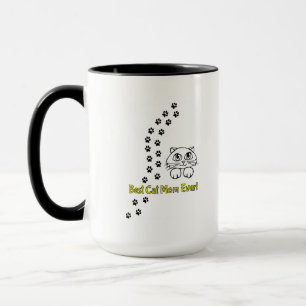 Schattigee koffie mok met poes erop