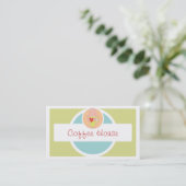 Schattigee koffie mok pastel visitekaartjes (Staand voorkant)