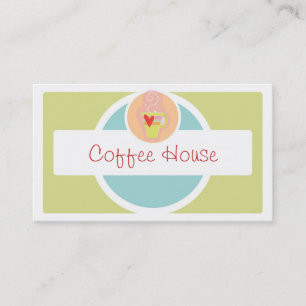 Schattigee koffie mok pastel visitekaartjes