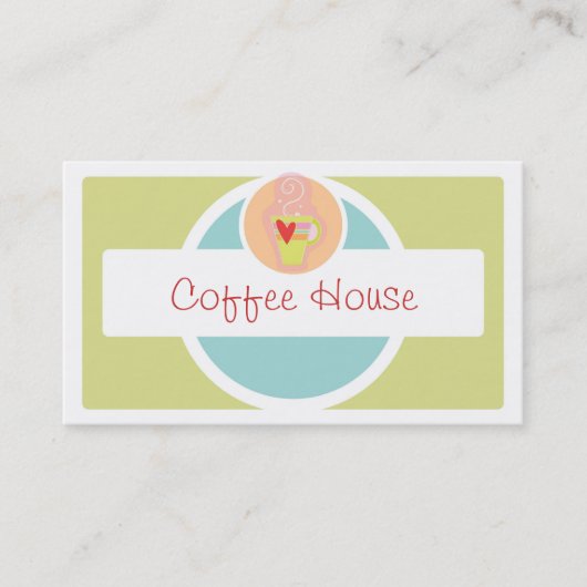Schattigee koffie mok pastel visitekaartjes (Voorkant)