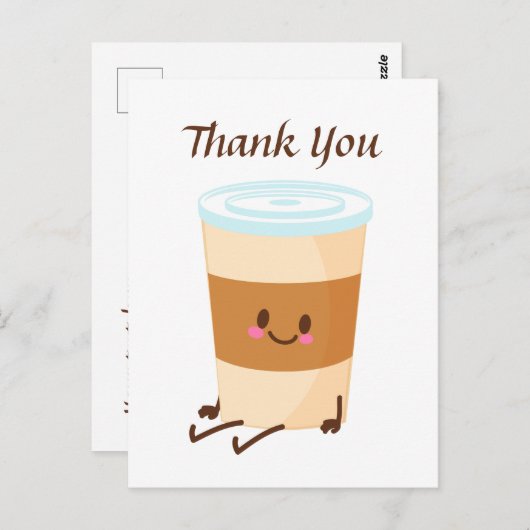 Schattigee koffie tekst toevoegen dank u briefkaart (Voorkant / Achterkant)
