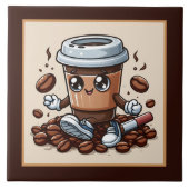 Schattigee koffiebar, winkel of keuken met een kof tegeltje (Voorkant)