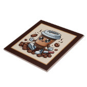 Schattigee koffiebar, winkel of keuken met een kof tegeltje (Zijkant)