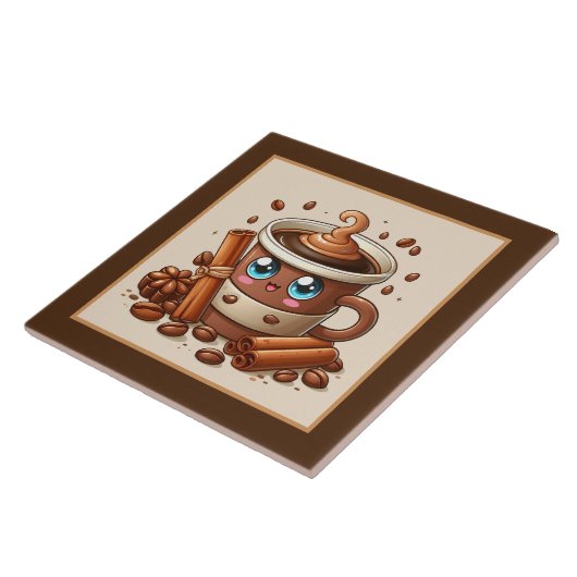 Schattigee koffiebar, winkel of keuken met een kof tegeltje (Zijkant)