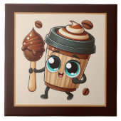 Schattigee koffiebar, winkel of keuken met een kof tegeltje (Voorkant)