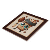 Schattigee koffiebar, winkel of keuken met een kof tegeltje (Zijkant)