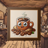 Schattigee koffiebar, winkel of keuken met een kof tegeltje