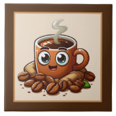 Schattigee koffiebar, winkel of keuken met een kof tegeltje (Voorkant)