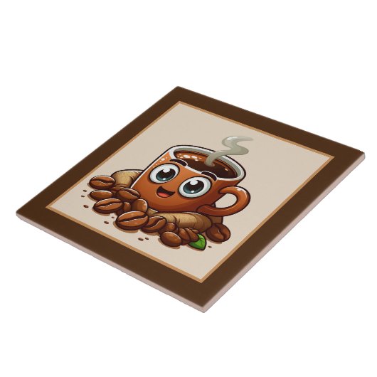 Schattigee koffiebar, winkel of keuken met een kof tegeltje (Zijkant)