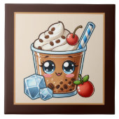 Schattigee koffiebar, winkel of koffie thema keuke tegeltje (Voorkant)